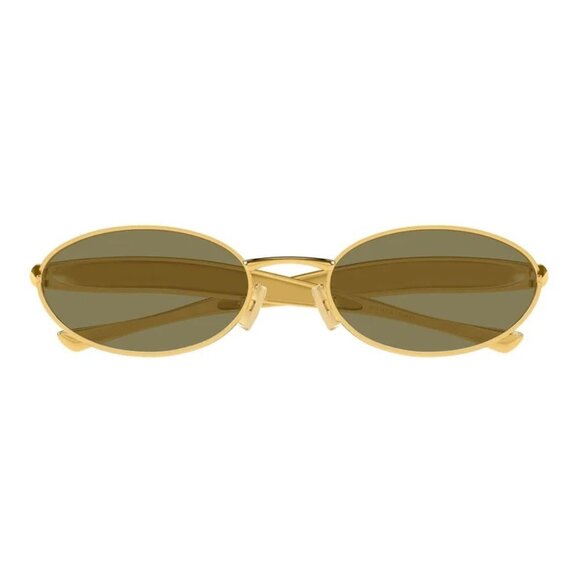 NEW BOTTEGA VENETA SUNGLASSES GOLD WOMEN OVAL EYEWEAR BOTTEGA VENETA BV1386S 006 main image 4